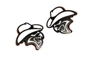 Car emblem badge for fenders with Hellcat Cowboy logo Custom design emblems decoinfabric BLACK WHITE