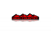 Car emblem badge for fenders with High Country logo (type 2) (BIG SIZE) Custom design emblems decoinfabric BLACK RED