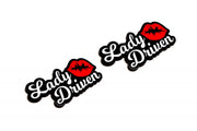 Car emblem badge for fenders with Lady Driven logo Custom design emblems decoinfabric