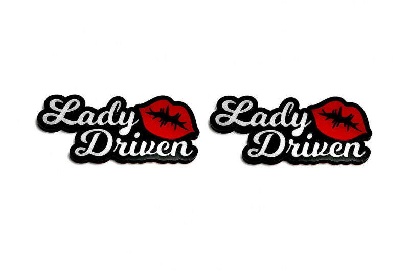 Car emblem badge for fenders with Lady Driven logo - decoinfabric