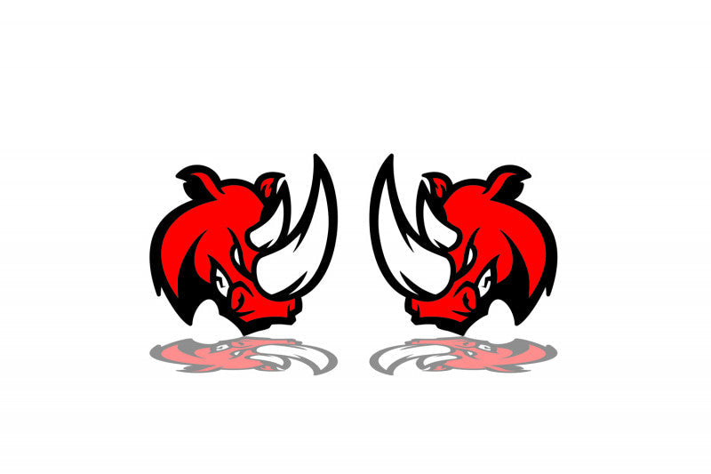 Car emblem badge for fenders with logo Rhino
