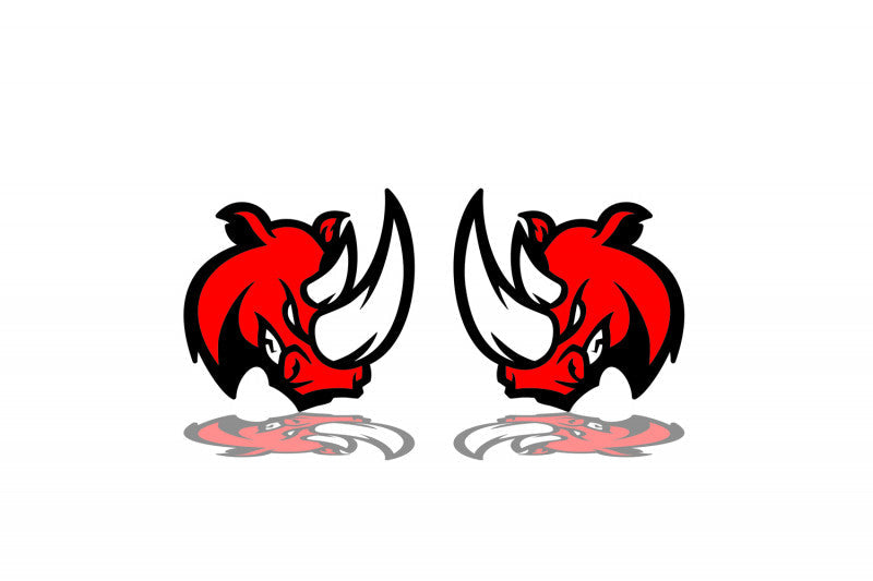 Car emblem badge for fenders with logo Rhino Custom design emblems decoinfabric
