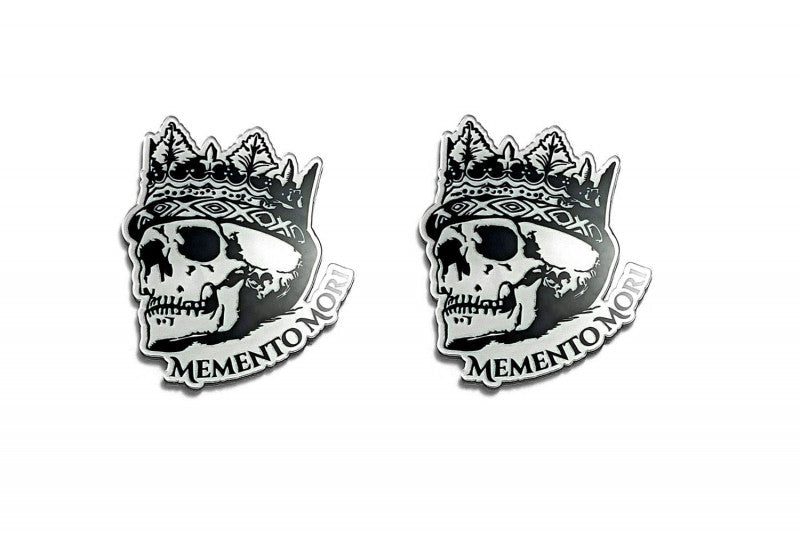 Car emblem badge for fenders with Memento Mori logo Custom design emblems decoinfabric