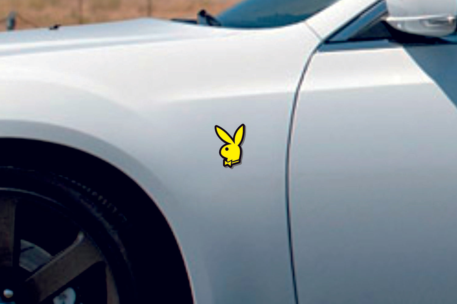 Car emblem badge for fenders with Playboy logo - decoinfabric