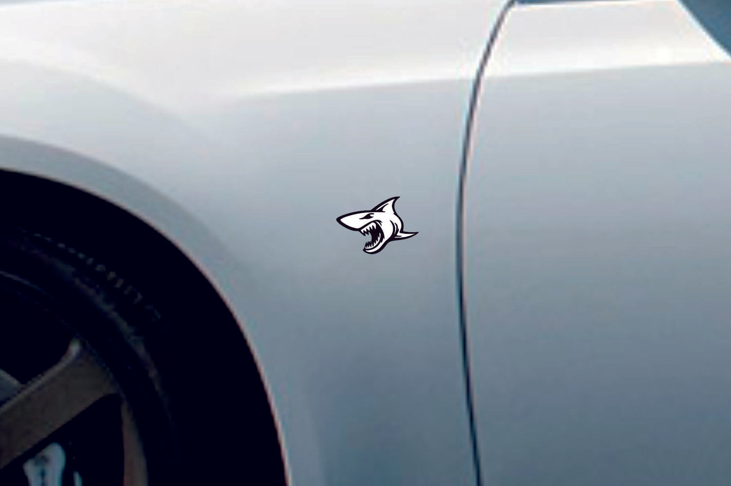 Car emblem badge for fenders with Shark logo Custom design emblems decoinfabric