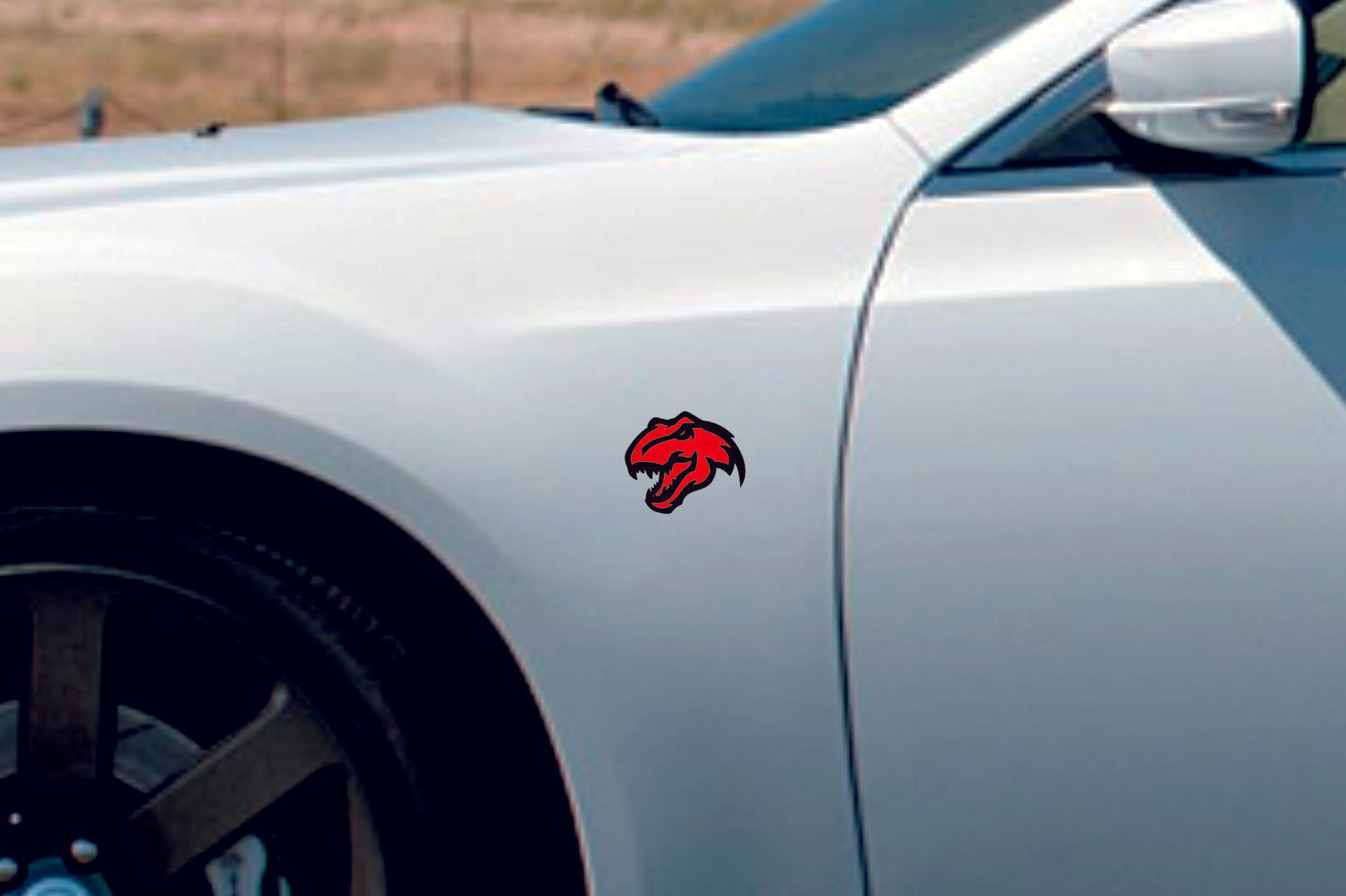 Car emblem badge for fenders with Tirex logo Custom design emblems decoinfabric