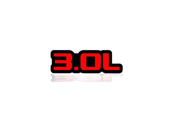 Dodge Challenger trunk rear emblem between tail lights with 3.0L logo Dodge emblems decoinfabric BLACK RED