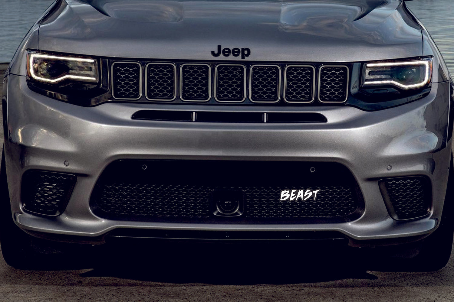 Radiator grille emblem with BEAST logo Custom design emblems decoinfabric
