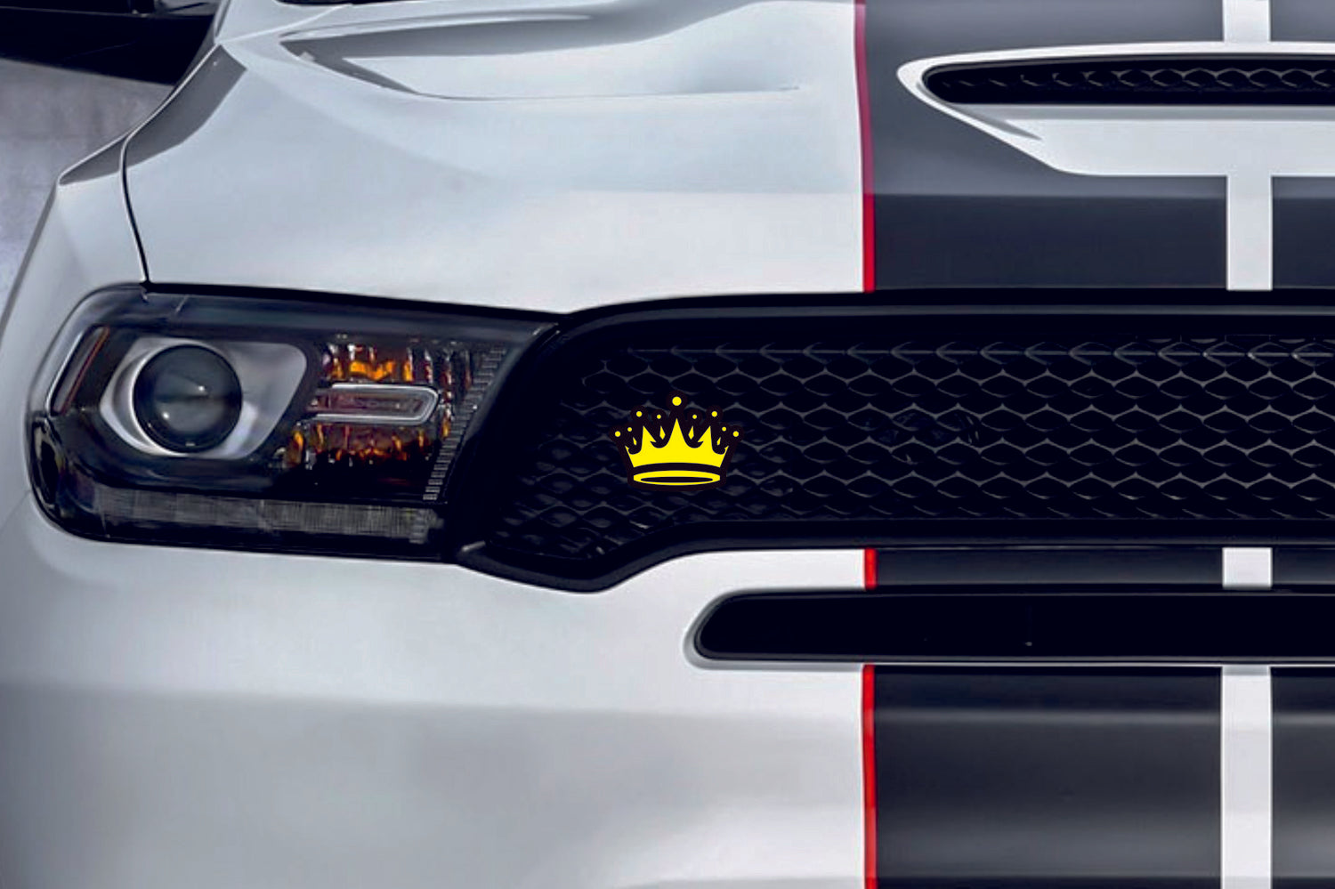 Radiator grille emblem with Crown logo Custom design emblems decoinfabric