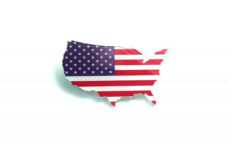 Radiator grille emblem with flag USA logo