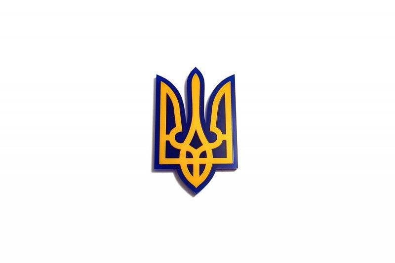 Radiator grille emblem with coat of arms Ukraine logo Custom design emblems decoinfabric