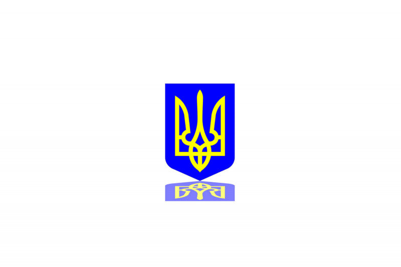 Car emblem badge with coat of arms Ukraine logo - decoinfabric