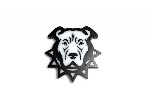 Radiator grille emblem with Pitbull logo