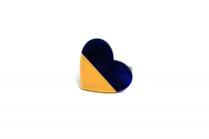 Radiator grille emblem with Ukraine Heart logo Custom design emblems decoinfabric