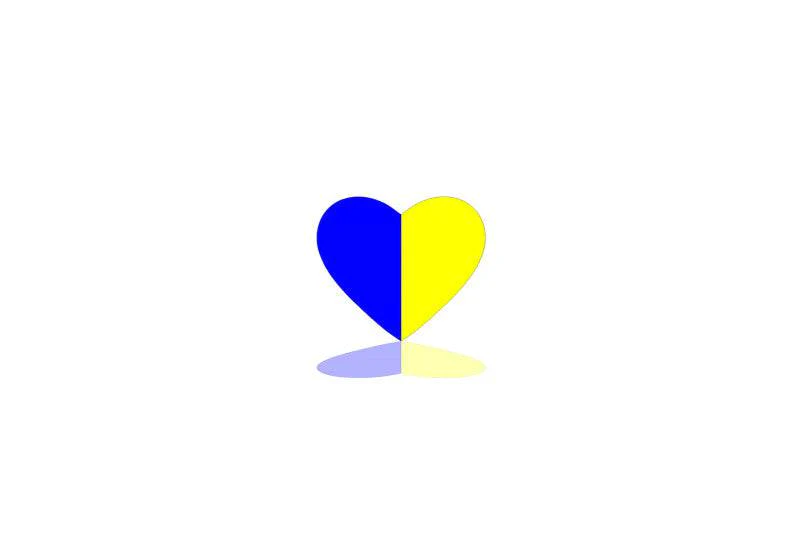 Radiator grille emblem with Ukraine Heart logo (type 2) Custom design emblems decoinfabric