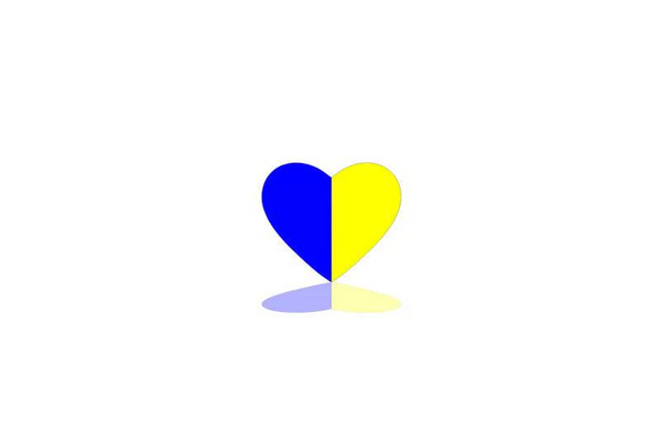 Radiator grille emblem with Ukraine Heart logo (type 2)