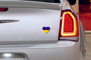 Ukraine heart tailgate trunk rear emblem with Ukraine heart logo Custom Rear Emblem decoinfabric