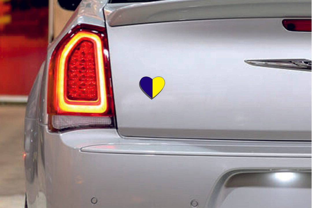 Ukraine heart tailgate trunk rear emblem with Ukraine heart logo (type 2) Custom Rear Emblem decoinfabric