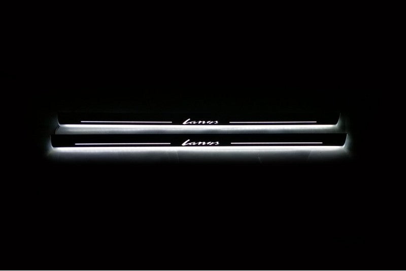 Daewoo Lanos 1997-2017 Led Door Sills With Logo Lanos Daewoo Led Door Sills opdesign