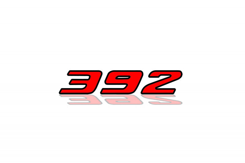 Dodge Challenger trunk rear emblem between tail lights with 392 logo Dodge emblems decoinfabric BLACK RED