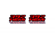 Dodge Emblem & Badges set with 392Hemi logo (Type 2) Dodge emblems decoinfabric BLACK RED