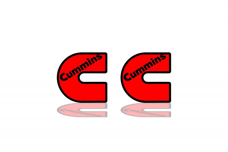 Dodge Emblem & Badges set with Cummins logo (Type 2) Dodge emblems decoinfabric BLACK RED