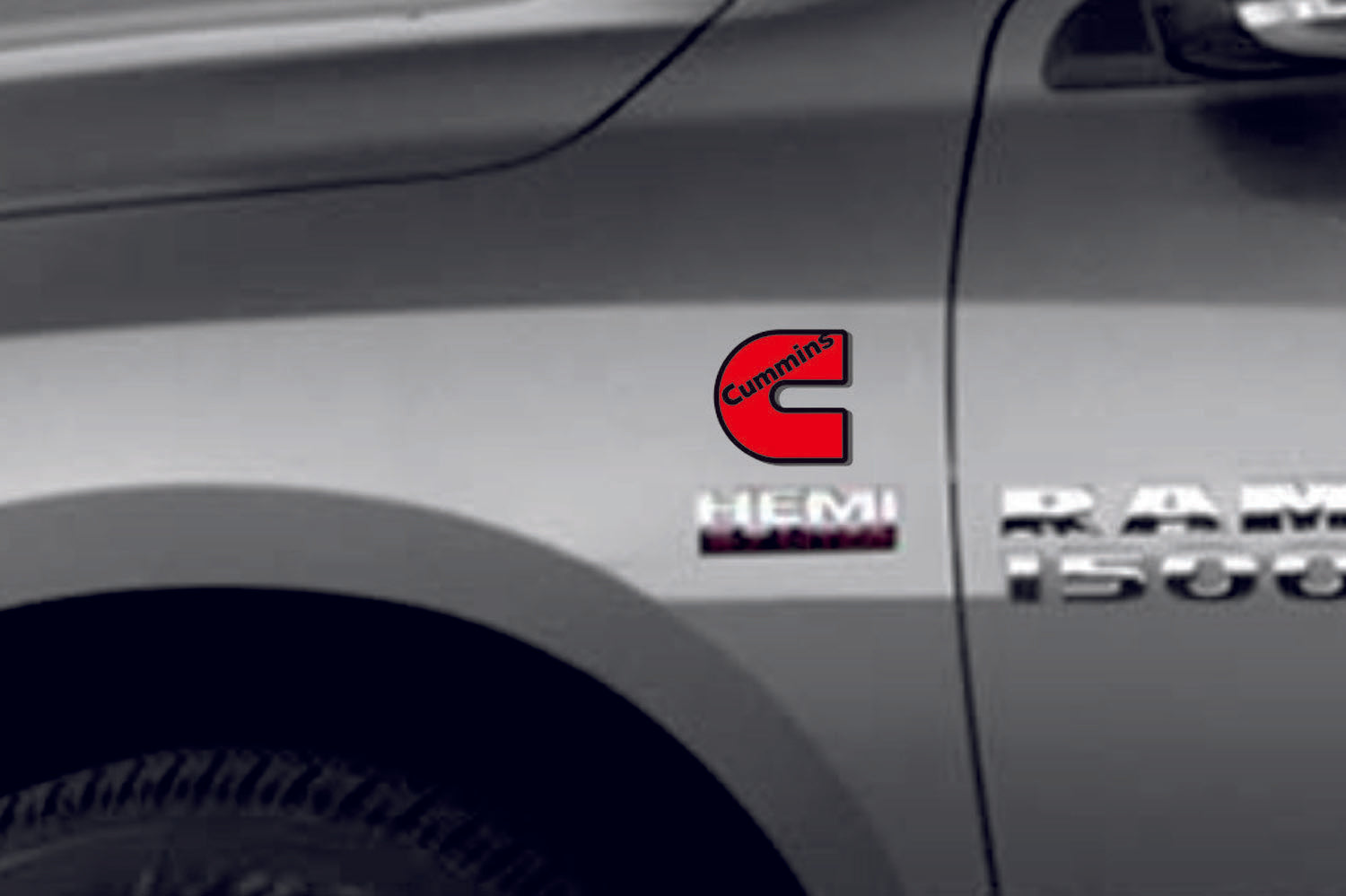 DODGE emblem for fenders with Cummins logo (type 2) - decoinfabric