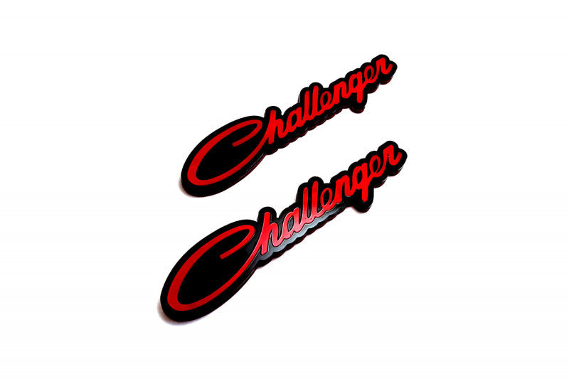 DODGE emblem for fenders with Dodge Challenger logo (type 2) Dodge emblems decoinfabric BLACK RED