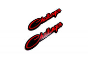 DODGE emblem for fenders with Dodge Challenger logo (type 2) Dodge emblems decoinfabric BLACK RED