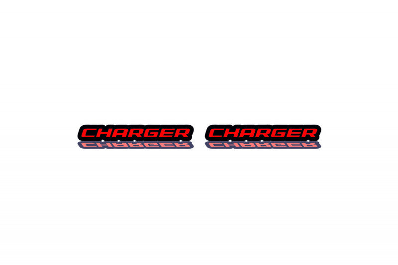 DODGE emblem for fenders with Dodge Charger logo Dodge emblems decoinfabric BLACK RED