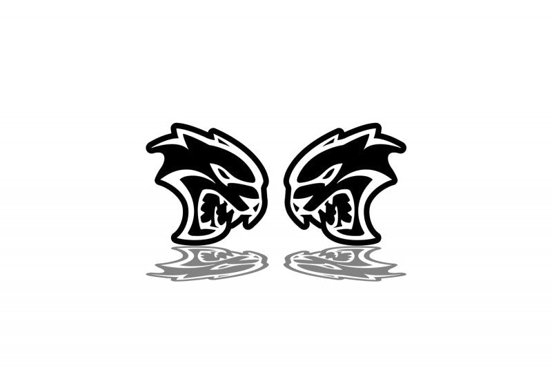 DODGE emblem for fenders with Hellcat logo (type 3) Dodge emblems decoinfabric BLACK BLACK