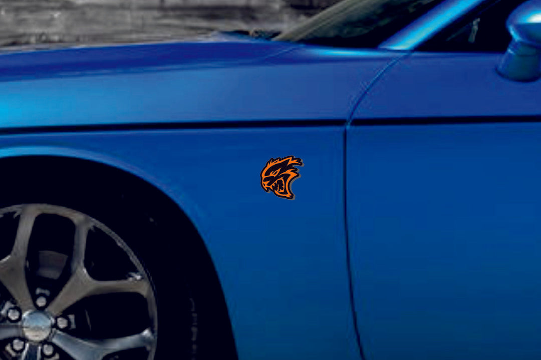 Dodge Emblem & Badges set with Hellcat logo (Type 4) Dodge emblems decoinfabric