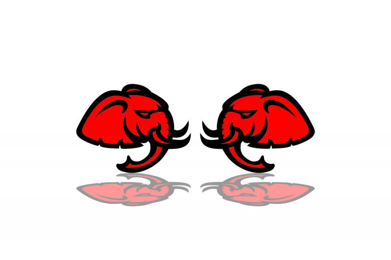Dodge Emblem & Badges set with Hellephant logo Dodge emblems decoinfabric BLACK RED