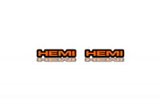 DODGE emblem for fenders with HEMI logo Dodge emblems decoinfabric BLACK ORANGE