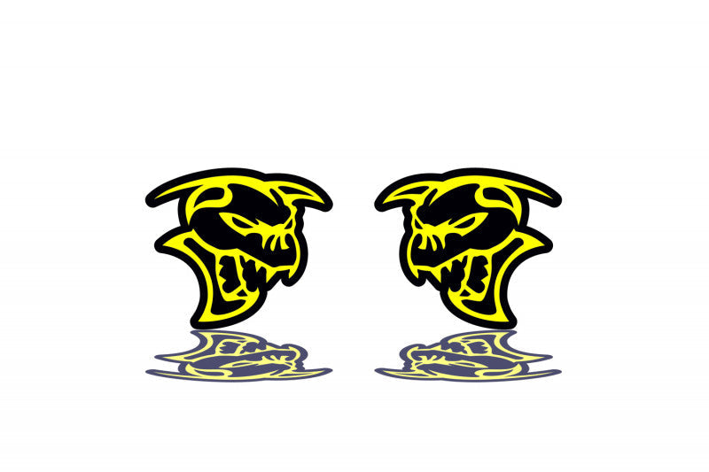 Dodge Emblem & Badges set with Ghoul logo Dodge emblems decoinfabric BLACK YELLOW
