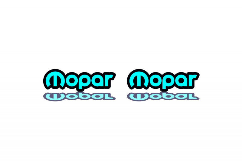 Dodge Emblem & Badges set with Mopar logo (Type 3) Dodge emblems decoinfabric BLACK LIGHT BLUE