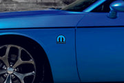 DODGE emblem for fenders with Mopar logo (type 5) Dodge emblems decoinfabric BLACK LIGHT BLUE