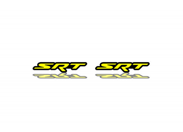 DODGE emblem for fenders with SRT logo Dodge emblems decoinfabric BLACK YELLOW