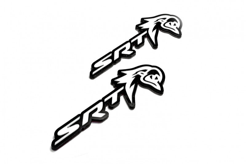 DODGE emblem for fenders with SRT Trackhawk logo Dodge emblems decoinfabric BLACK WHITE