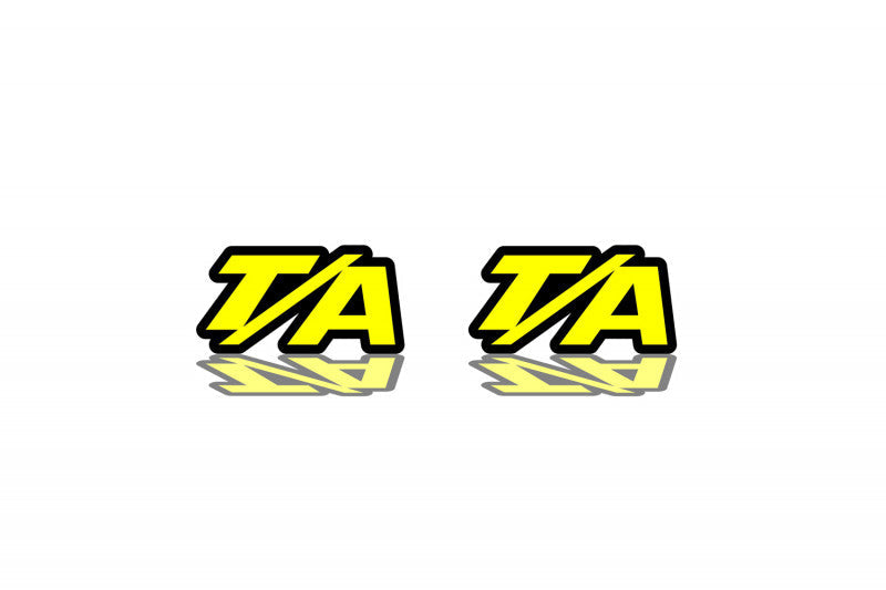 DODGE emblem for fenders with T/A logo Dodge emblems decoinfabric BLACK YELLOW