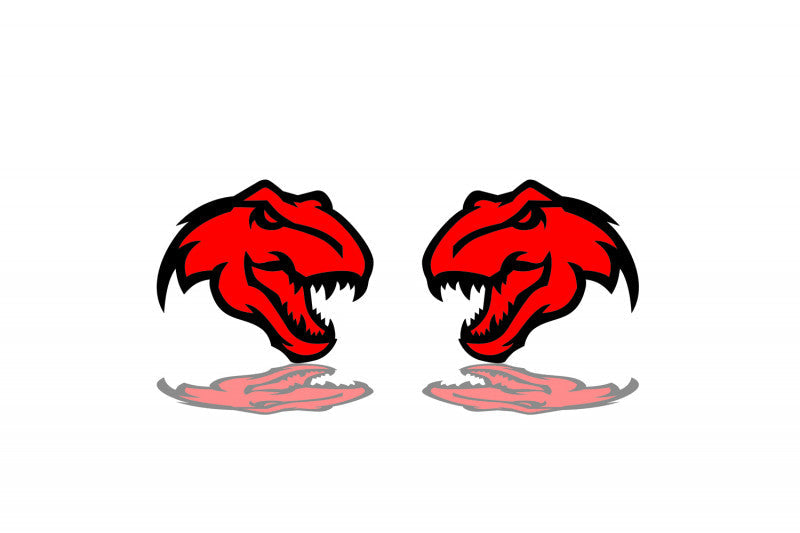 DODGE emblem for fenders with Tirex logo Dodge emblems decoinfabric BLACK RED