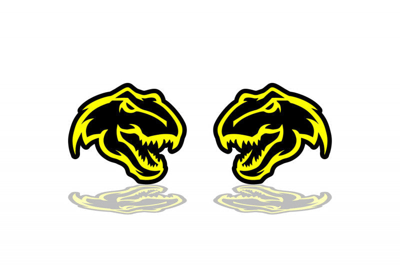 Dodge Emblem & Badges set with TRX logo (Head) Dodge emblems decoinfabric YELLOW BLACK