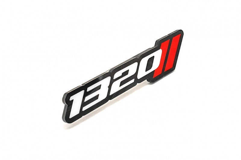 Dodge Radiator grille emblem with 1320 + Dodge logo Dodge emblems decoinfabric BLACK WHITE