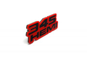 DODGE Radiator grille emblem with 345 HEMI logo (type 2) Dodge emblems decoinfabric RED BLACK