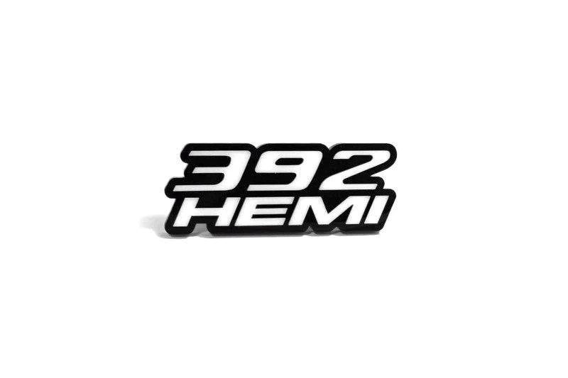 Dodge Challenger trunk rear emblem between tail lights with 392HEMI logo (type 2) Dodge emblems decoinfabric BLACK WHITE