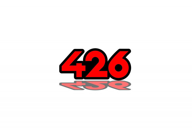DODGE Radiator grille emblem with 426 logo Dodge emblems decoinfabric BLACK RED