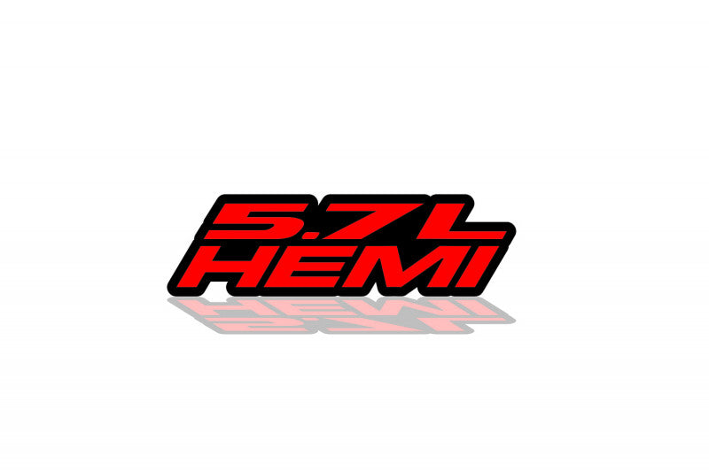 DODGE Radiator grille emblem with 5.7L Hemi logo Dodge emblems decoinfabric BLACK RED