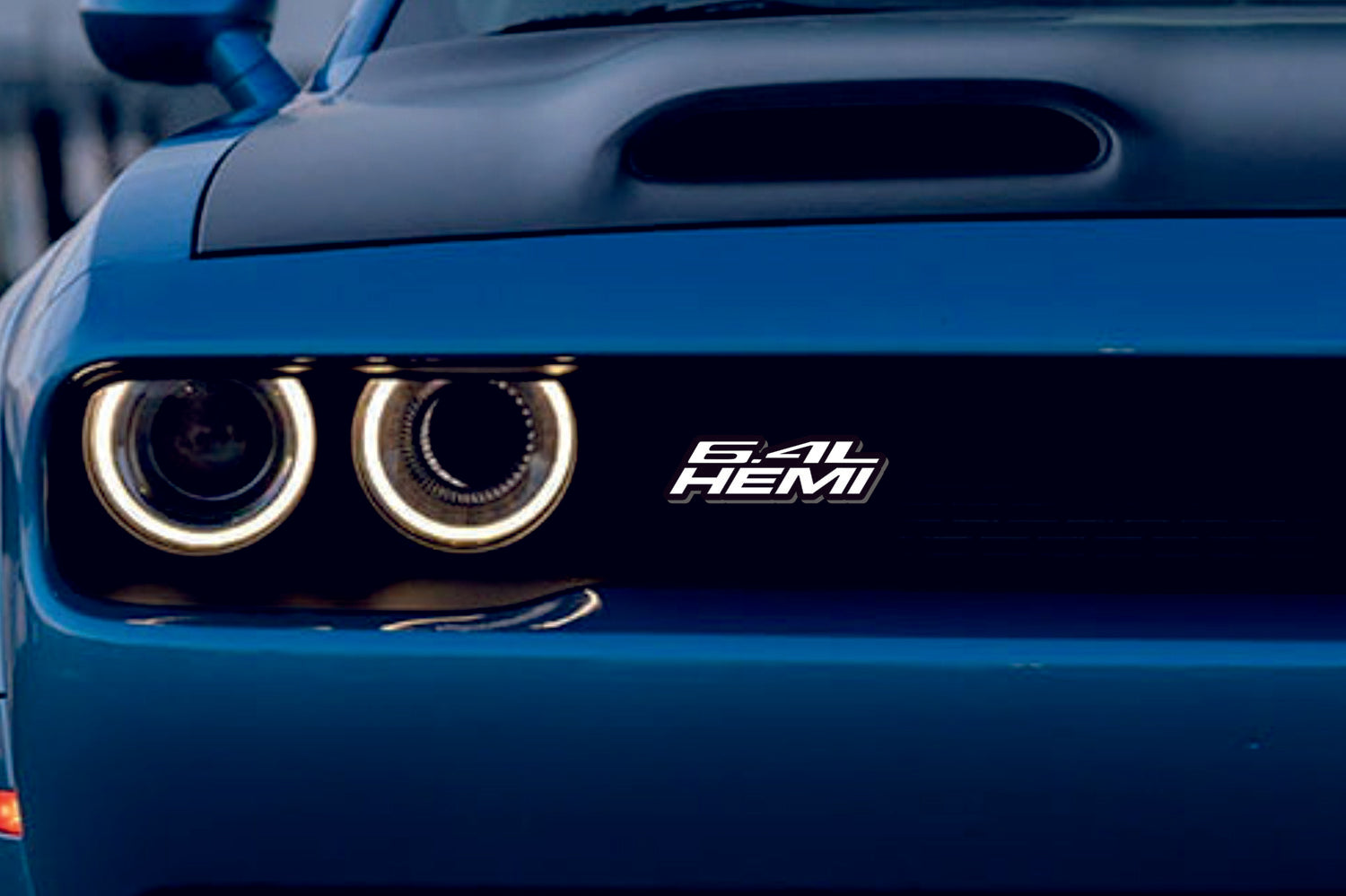 DODGE Radiator grille emblem with 6.4L Hemi logo Dodge emblems decoinfabric