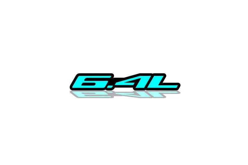 Dodge Challenger trunk rear emblem between tail lights with 6.4L logo Dodge emblems decoinfabric BLACK LIGHT BLUE