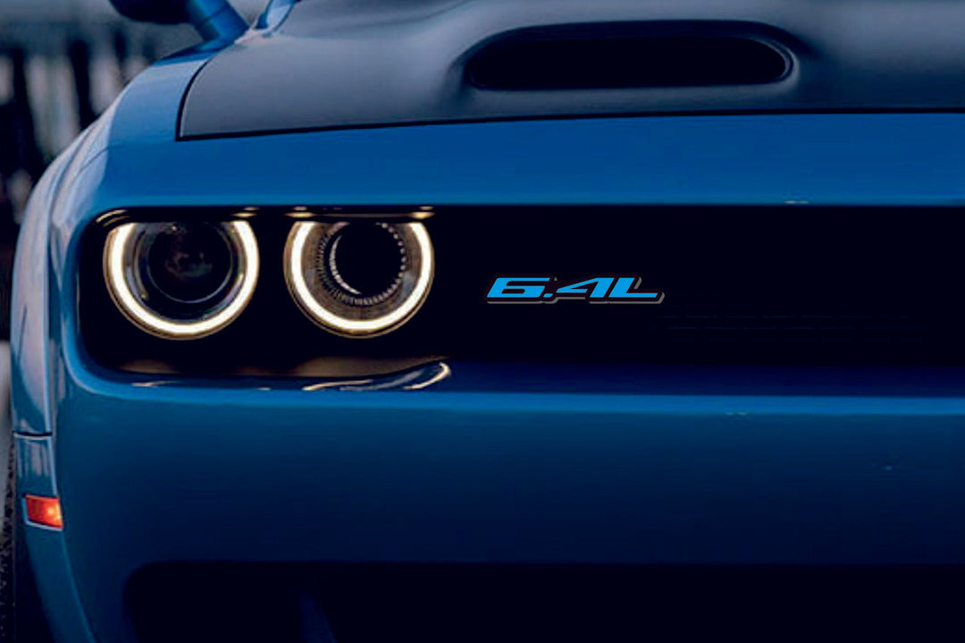 DODGE Radiator grille emblem with 6.4L logo Dodge emblems decoinfabric